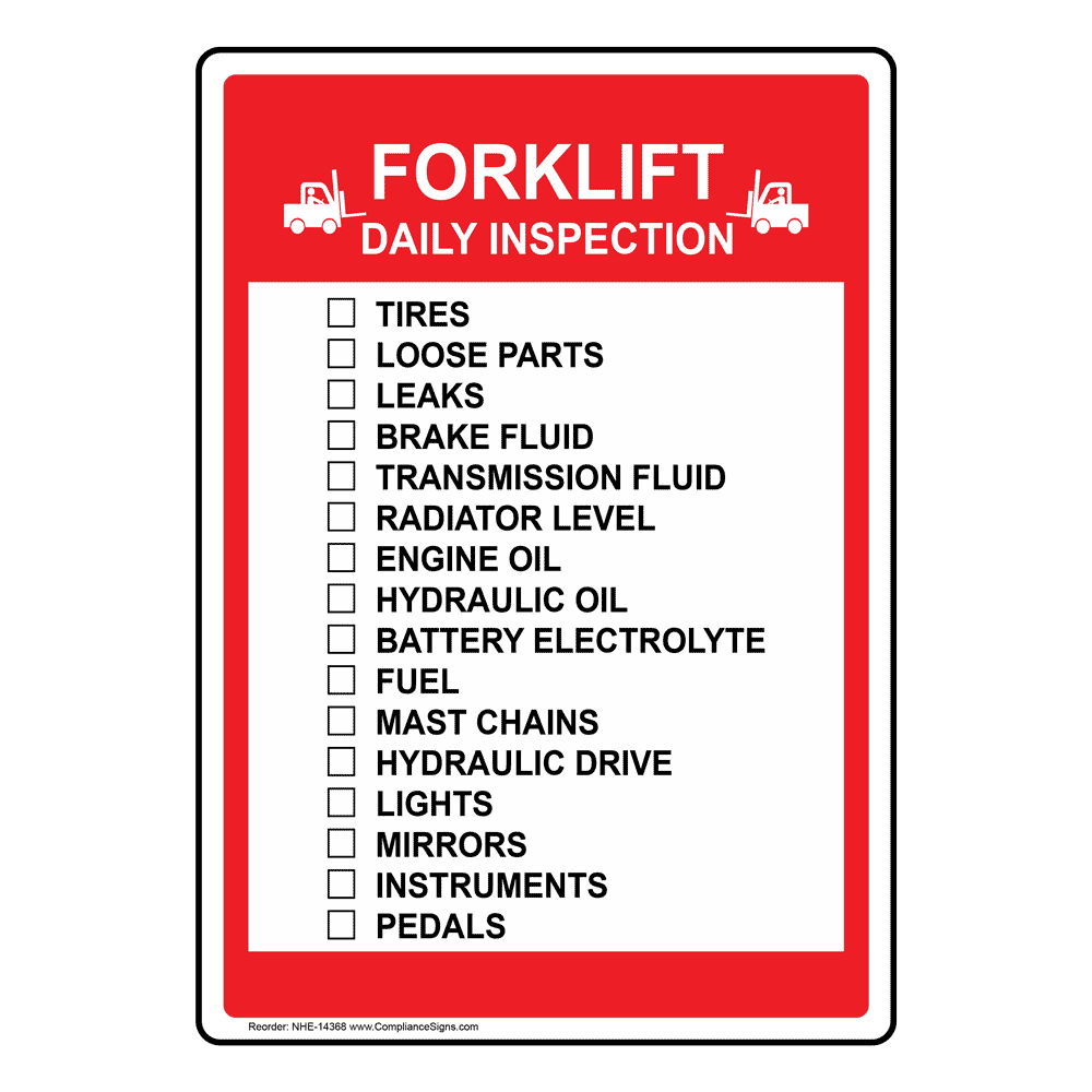 Forklift Safety Sign Off Sheet