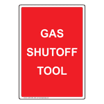 Portrait Gas Shutoff Tool Sign NHEP-33501_RED