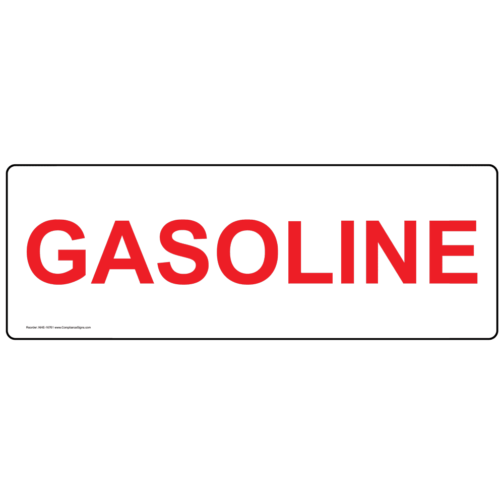 Gasoline Label NHE16761 Gasoline