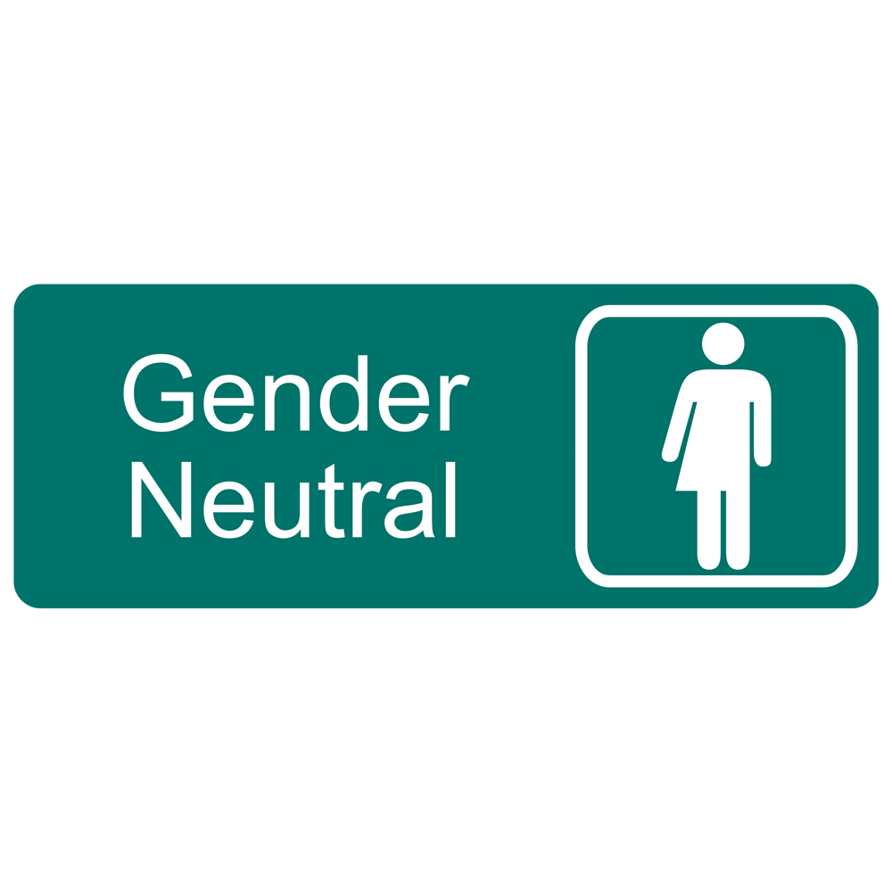 Gender Neutral Sign EGRE-25518-SYM-WHTonGreen Gender Neutral