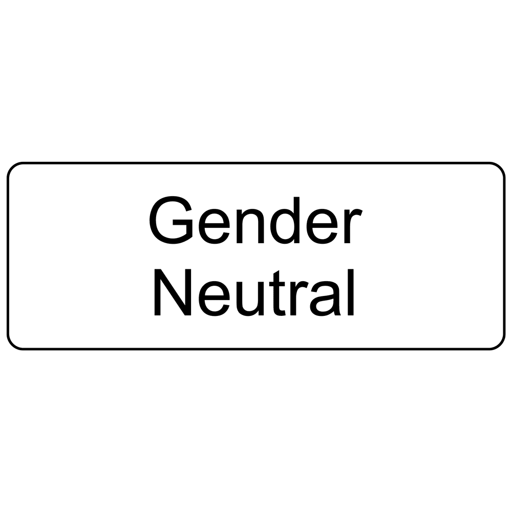 Gender Neutral Sign EGRE25518BLKonWHT Gender Neutral