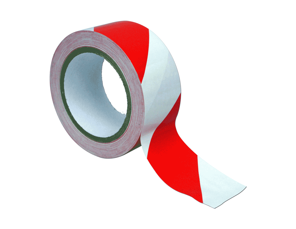 Hazard Safety Marking Tape Tape TAPEHazardRedonWHT Safety Tape