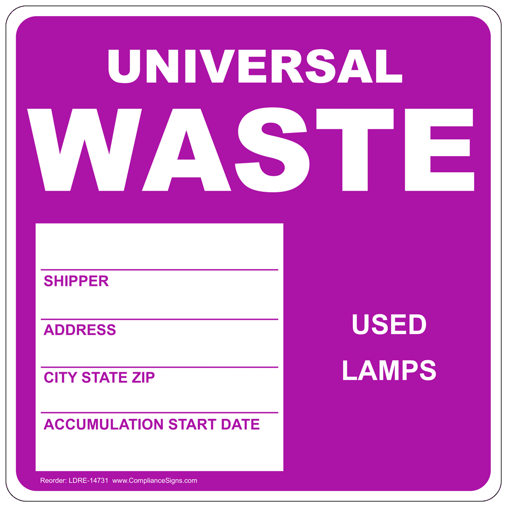 Universal Waste Shipper Address City State Roll Label LDRE14731