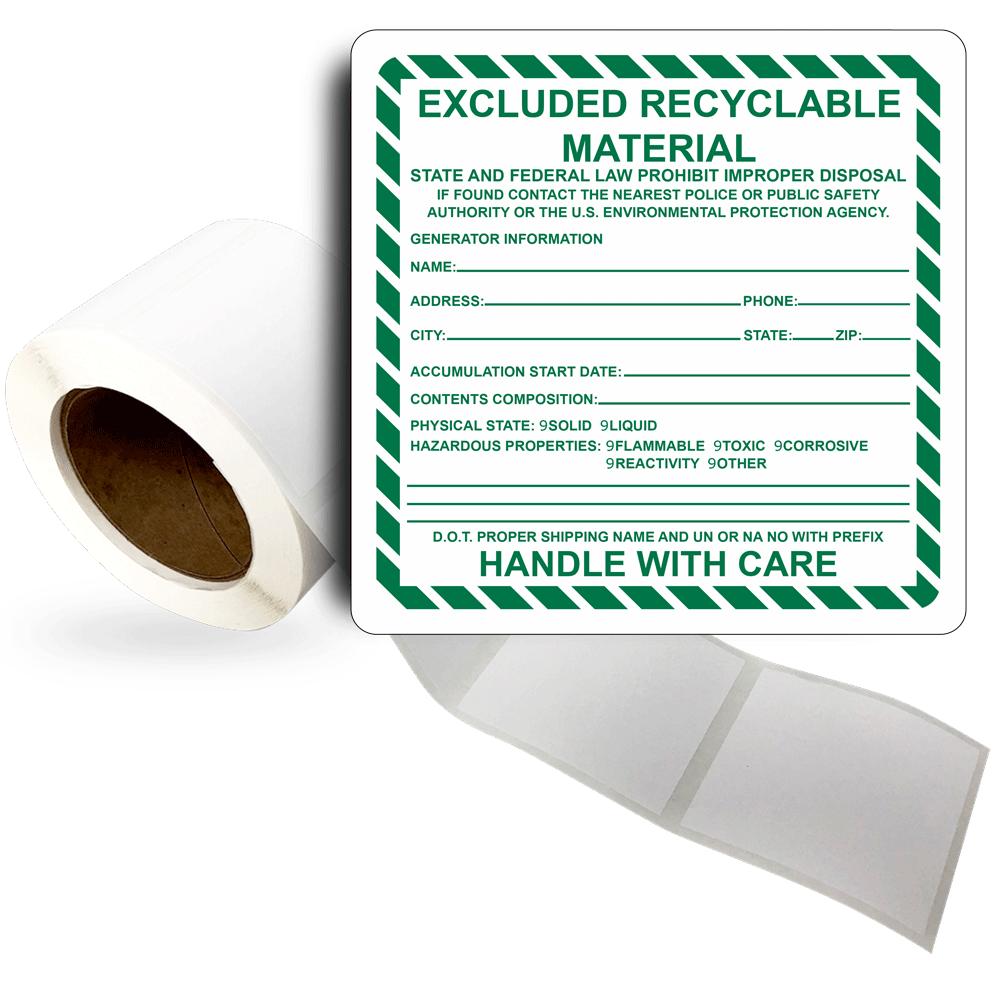 Excluded Recyclable Material State And Roll Label LDRE14740