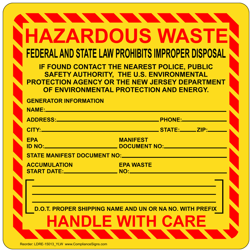 Drained Used Oil Filters Accumulation Start Date Roll Label LDRE14742