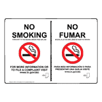 No Smoking Smoke Free Air Law Bilingual Sign NHB-17279-Indiana