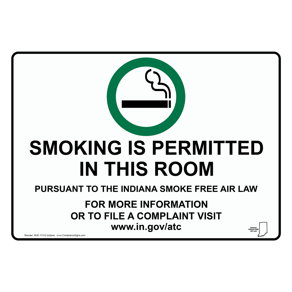Smoking Is Permitted In This Room Sign With Symbol NHE17312Indiana