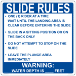 Slide Rules One 1 Rider At A Time Sign NHE-15275-Indiana Recreation