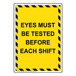 Portrait Safety First Eyes Must Be Tested Sign NHEP-35861_YBSTR