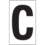 Reflective Black-on-White Letter C Label in 2 Sizes CS617708