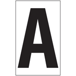 Reflective Black-on-White Letter A Label in 2 Sizes CS779120