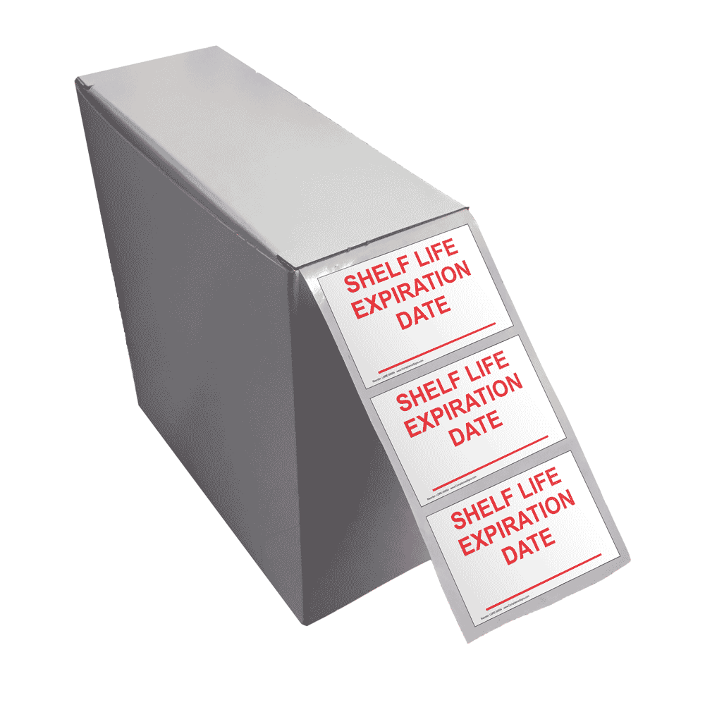 Shelf Life Expiration Date Roll Label With Custom Text LDRE-50594