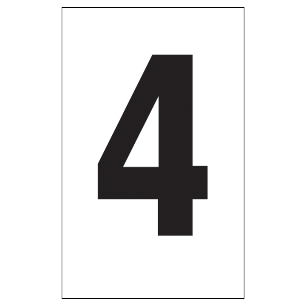 Reflective Black-on-Silver Number 4 Aluminum Plate CS763345