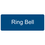 Ring Bell White on Blue Engraved Sign EGRE-550-WHTonBLU Information