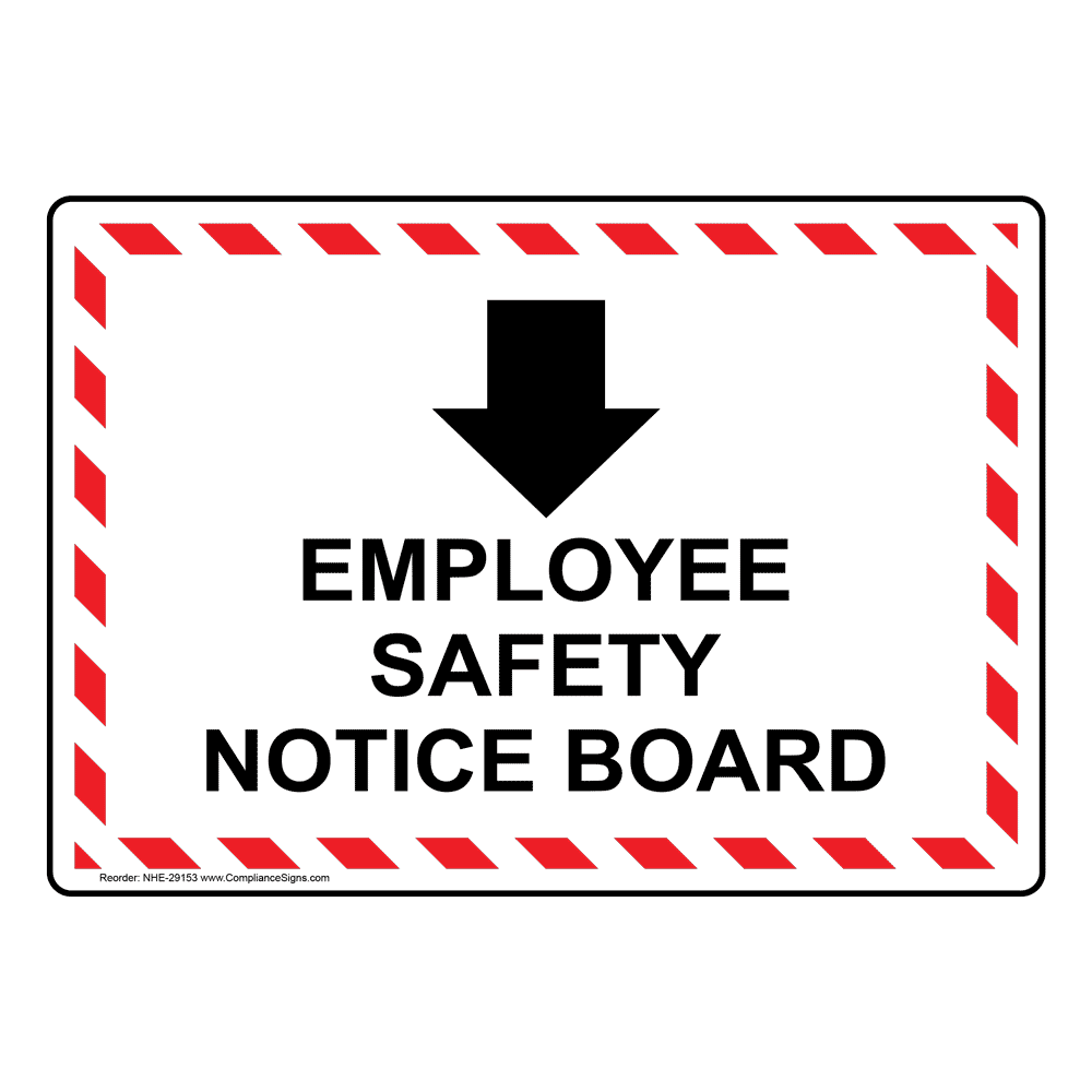 Employee Safety Notice Board Sign With Symbol NHE29153