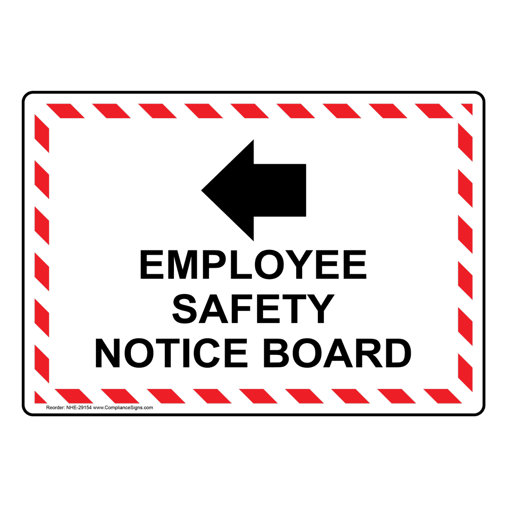 Employee Safety Notice Board Sign With Symbol NHE29154
