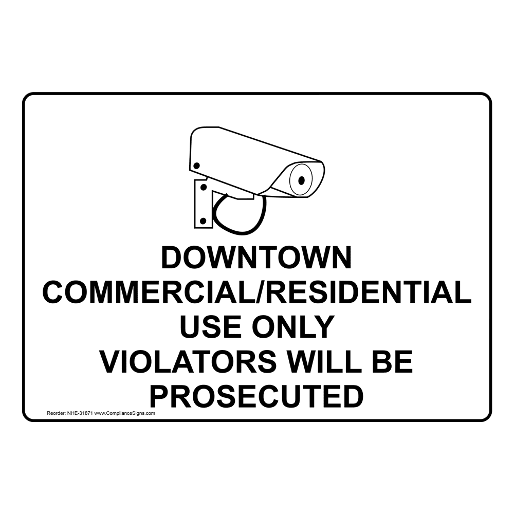 Downtown Commercial/Residential Use Sign With Symbol NHE31871