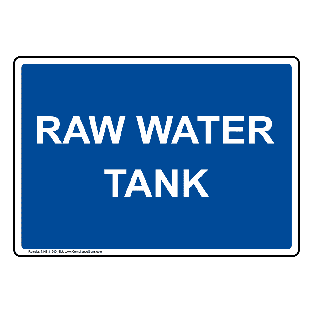 Raw Water Tank Sign NHE31900_BLU