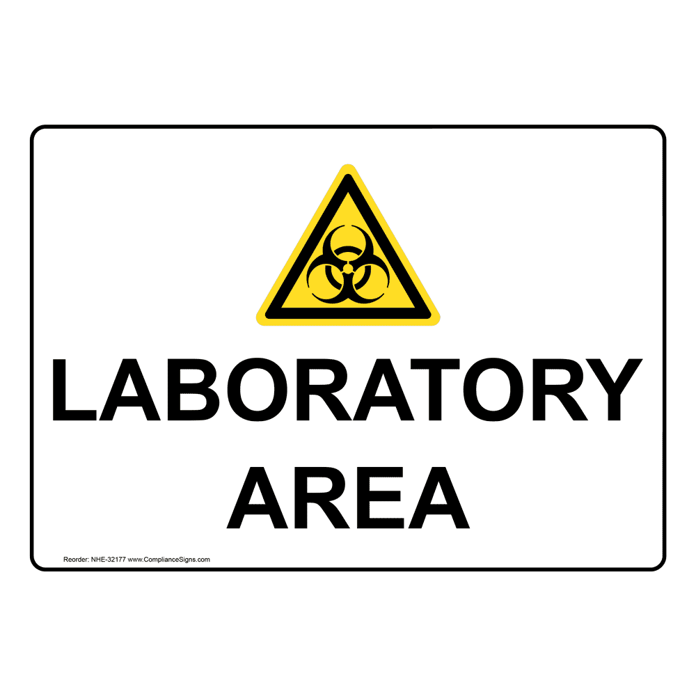 Laboratory Area Sign With Symbol NHE32177