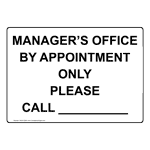 By Appointment Only Safety Signs from ComplianceSigns.com
