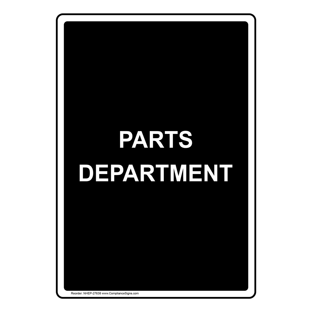 Portrait Parts Department Sign NHEP-27638