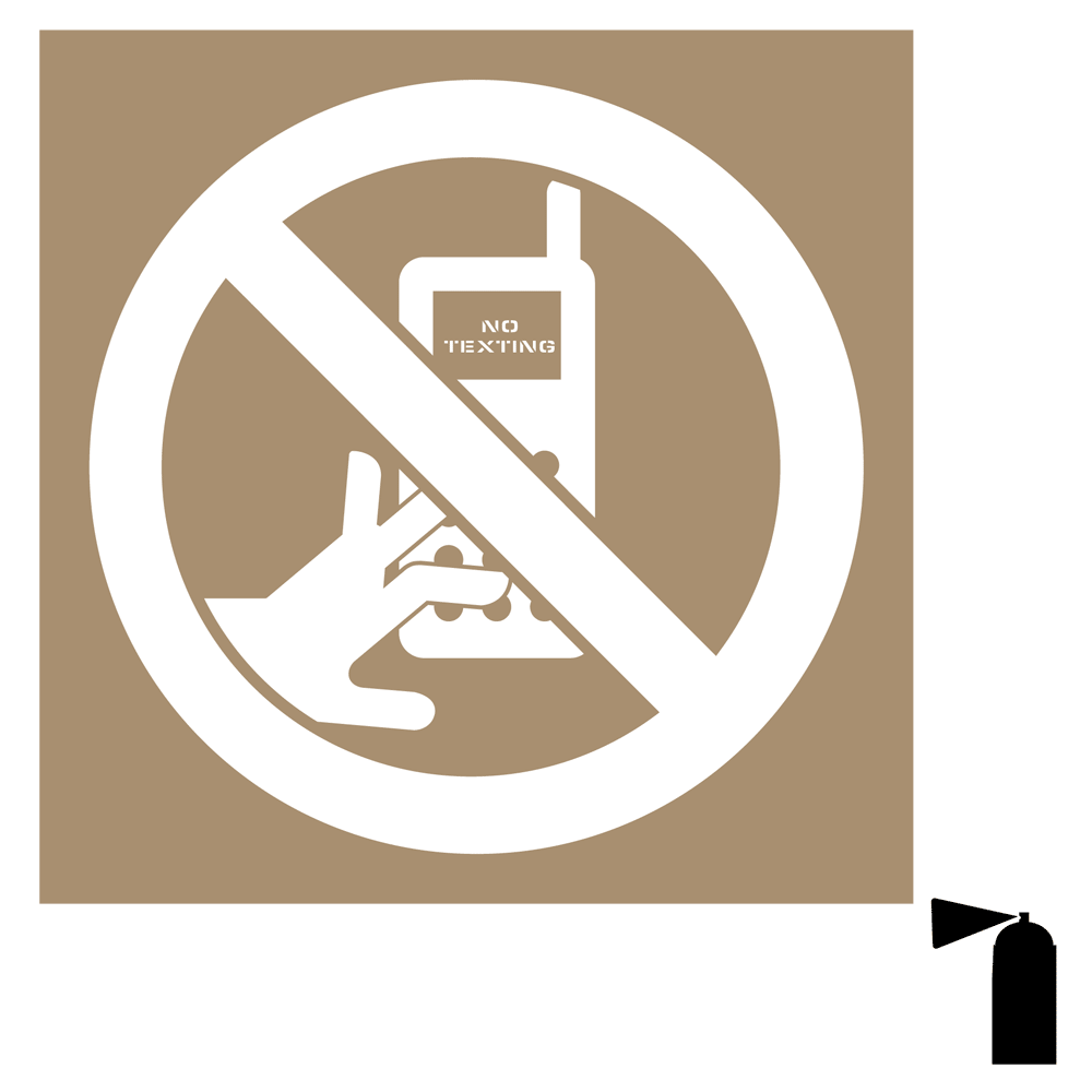 No Texting Symbol Stencil NHE-19028 Information