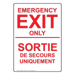 Emergency Exit Only Bilingual Sign Nhi 6731 French