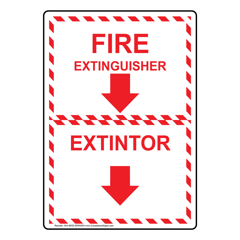 Fire Extinguisher Inside Bilingual Sign NHI6855SPANISH