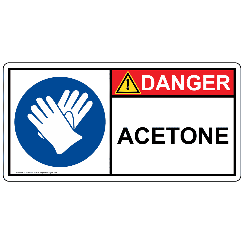 ISO Acetone Gloves PPE Sign IDE37999