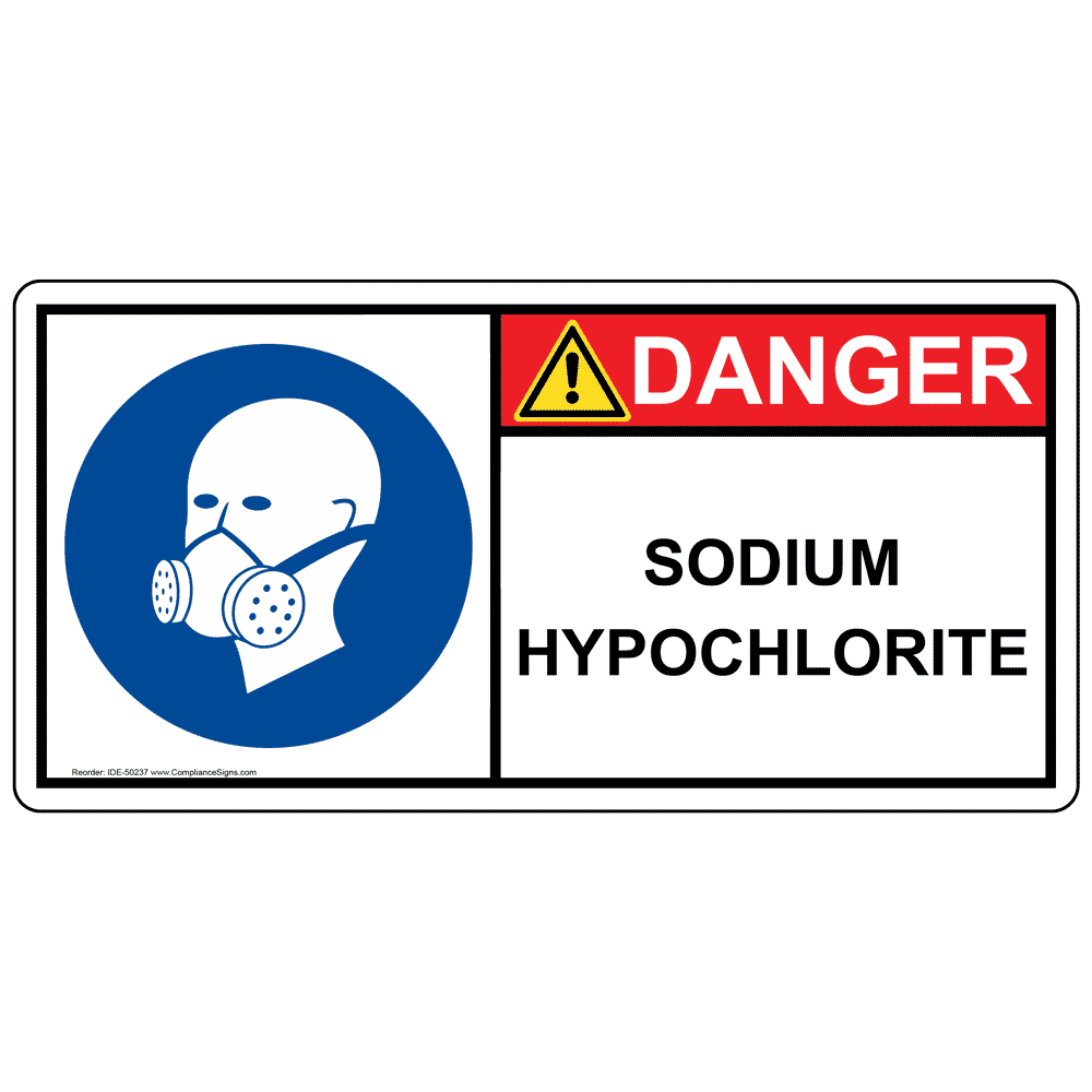ISO Sodium Hypochlorite PPE Respirator Sign IDE50237