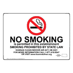 No Smoking In This Establishment Sign NHE-10806-Kansas No Smoking
