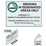 Smoking In Designated Areas Only Label NHE-10820-Kansas-Reverse