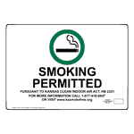 Smoking Permitted With Symbol Sign NHE-10815-Kansas Smoking Area
