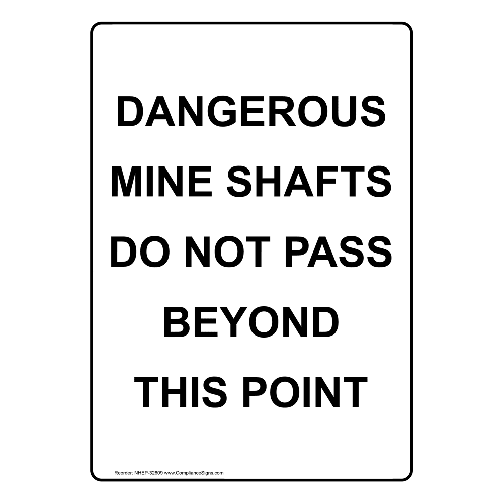 Portrait Quarry Workings Keep Out Sign NHEP 32604