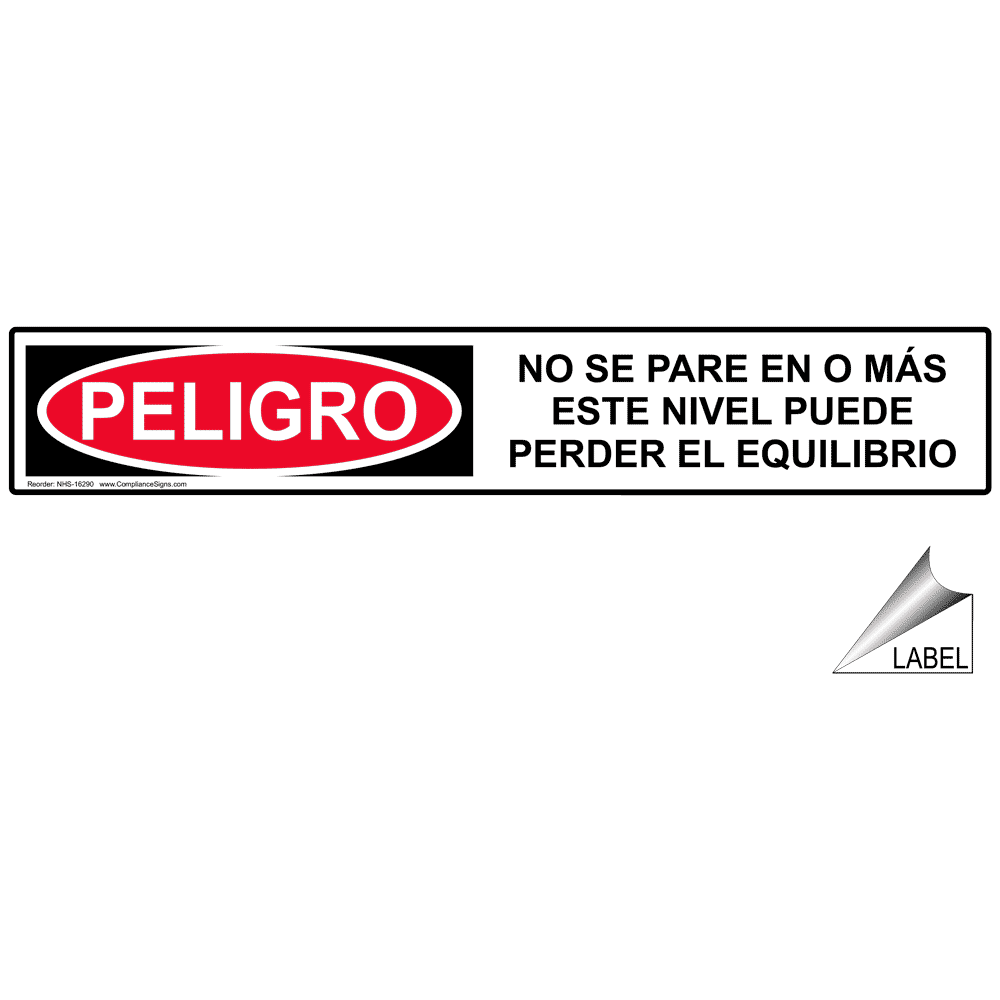 Caution Extension Ladder Safety Spanish Label NHS16297