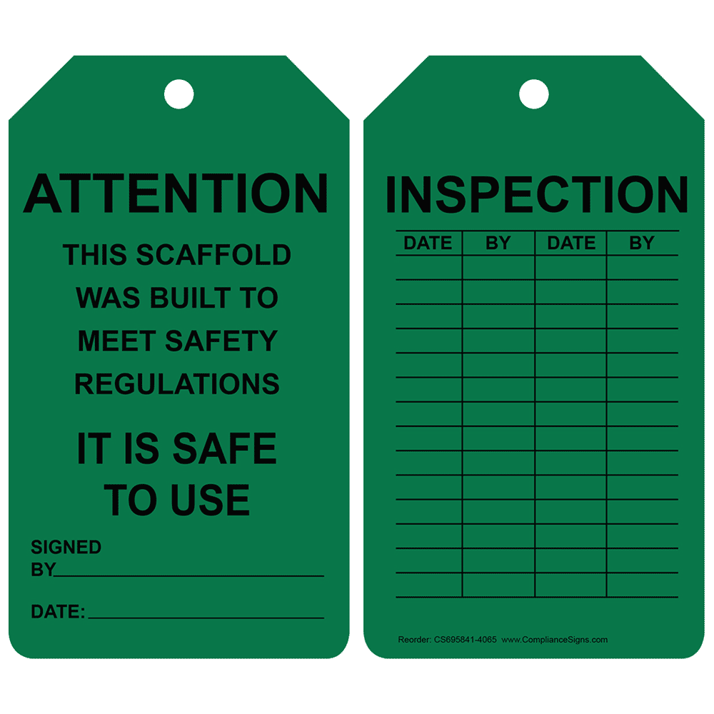 Scaffold Inspection Tags Printable Printable World Holiday