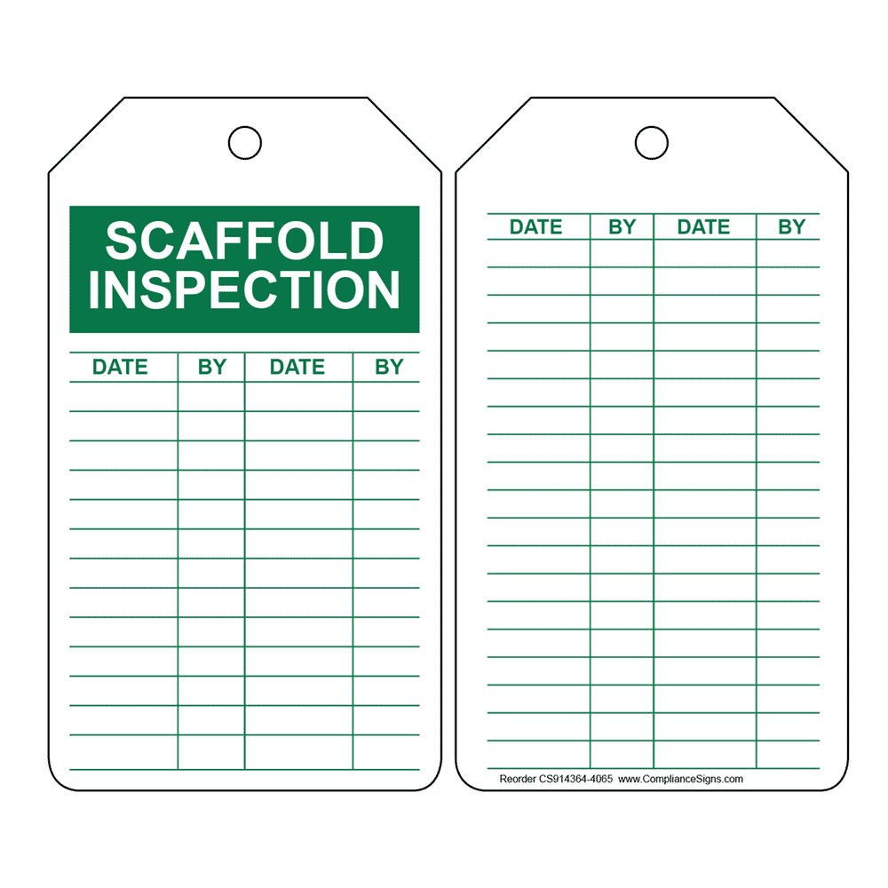 Scaffold Inspection Tags Printable Printable Templates