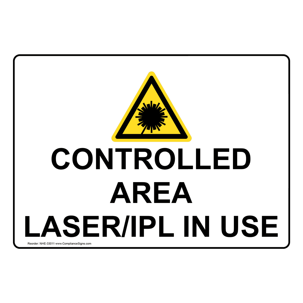 Portrait Controlled Area Laser/IPL In Use Sign With Symbol NHEP33011