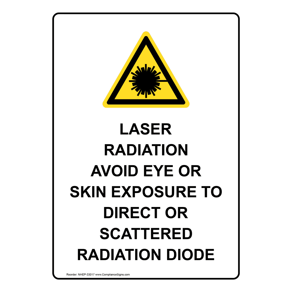 Portrait Laser Radiation Avoid Eye Sign With Symbol NHEP33017