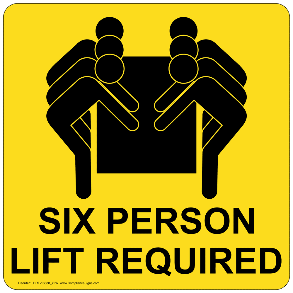 Team Lifting Required (Over 50 Lbs) Roll Label With Symbol LDRE-26873