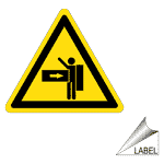 Crush Hazard Body Symbol Label LABEL-TRIANGLE-75 Machine Safety