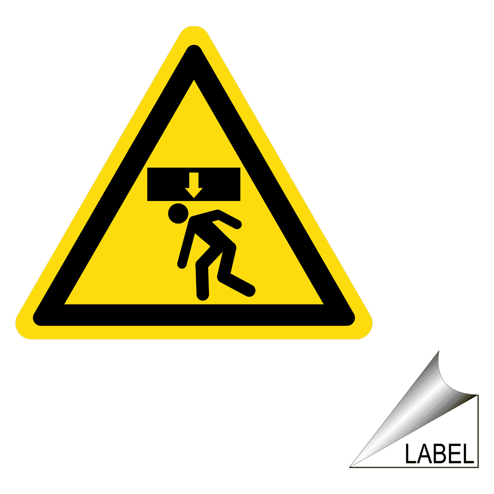 Crush Hazard Overhead Symbol Label LABELTRIANGLE75b Machine Safety
