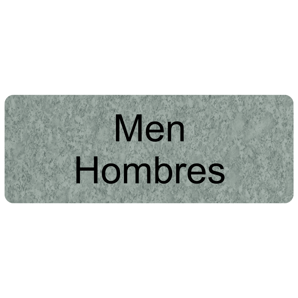 Men Hombres Bilingual Engraved Sign EGRB-430-BLKonPLMRBL Mens / Boys