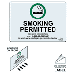 Smoking Permitted With Symbol Label NHE-10623-Michigan-Reverse