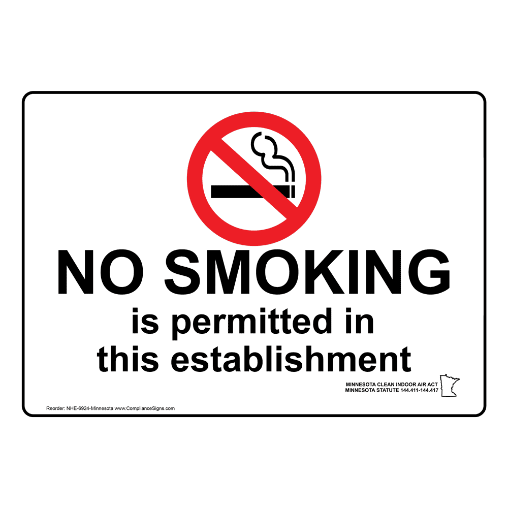 Minnesota No Smoking In This Establishment Sign NHE-6924-Minnesota
