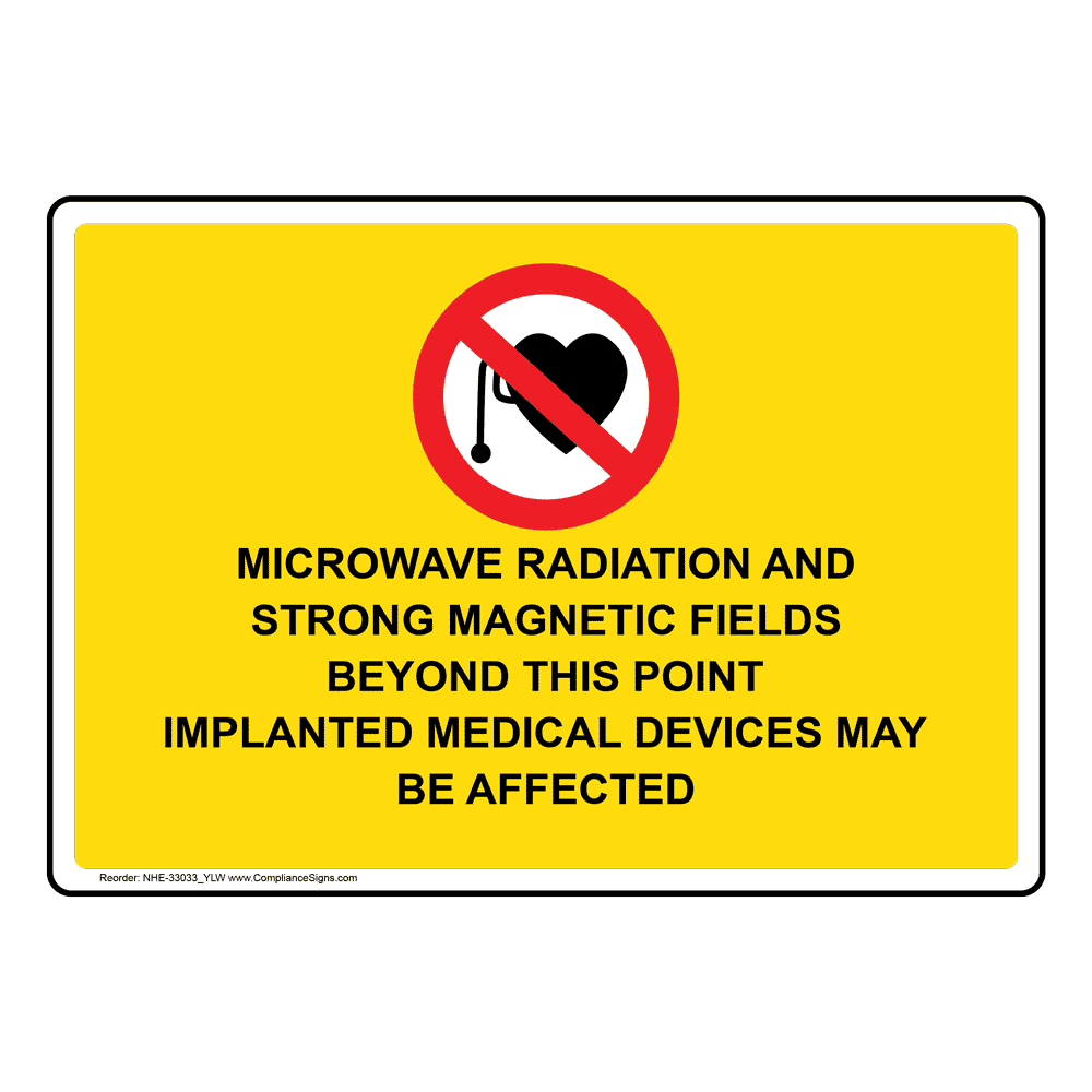 Microwave Radiation And Strong Sign With Symbol NHE-33033_YLW