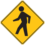 Reflective Federal MUTCD W11-2 Pedestrian Crossing Symbol Sign CS321646