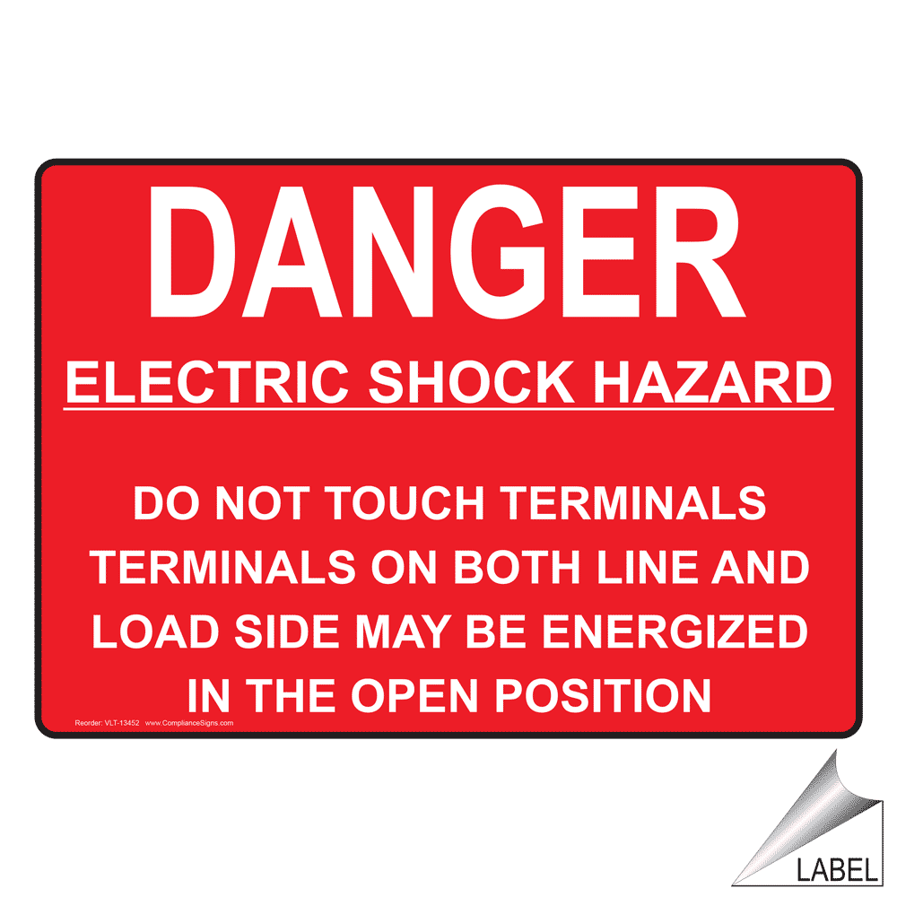 NEC Danger Electric Shock Hazard Label VLT 13452 Electrical