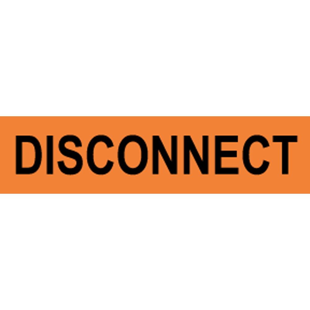 NEC Disconnect Label VLT-13073 Electrical Warning