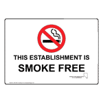 This Establishment Is Smoke Free Sign NHE-6971-Nevada No Smoking